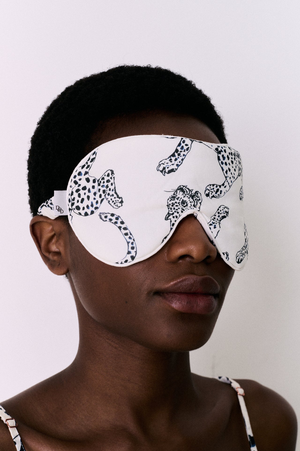 Cotton Luxe Eye Mask Jag Print Cream