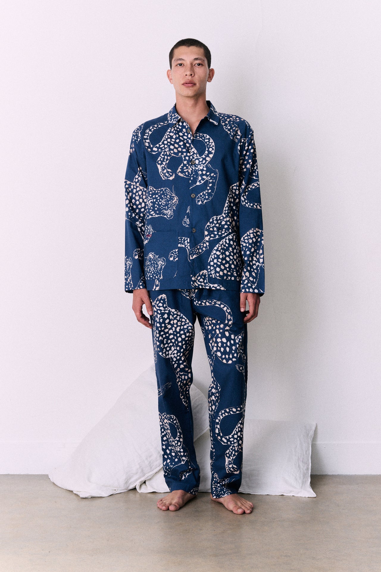 Men’s Pocket Pyjama Set The Jag Print Blue
