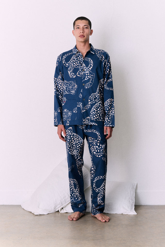 Men’s Pocket Pyjama Set The Jag Print Blue