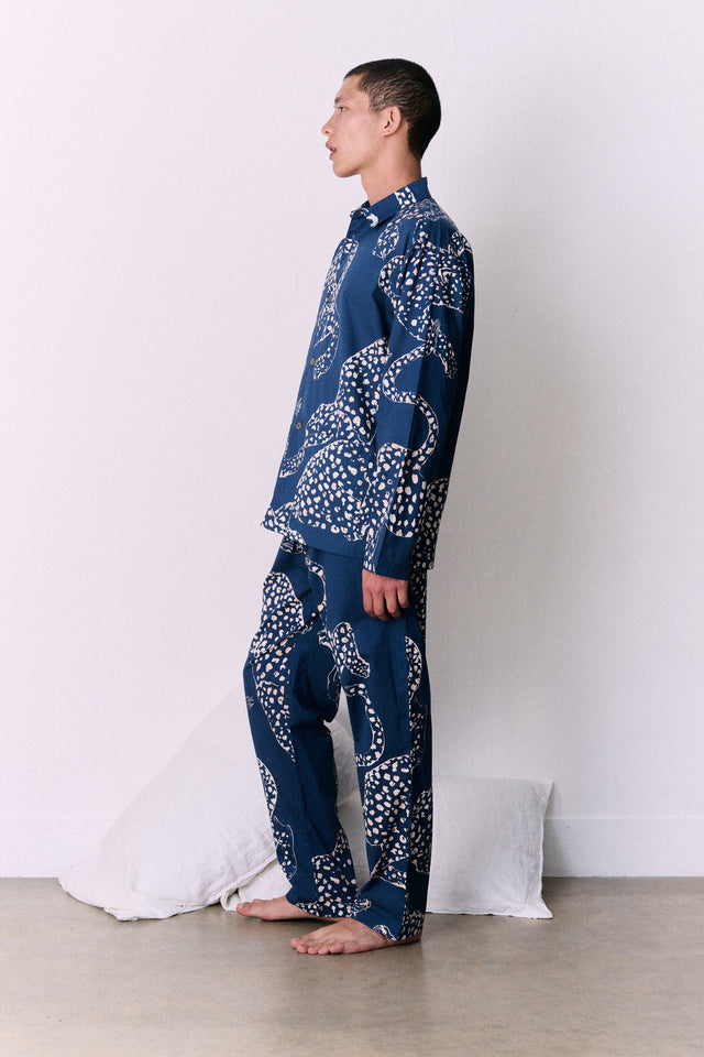 Men’s Pocket Pyjama Set The Jag Print Blue