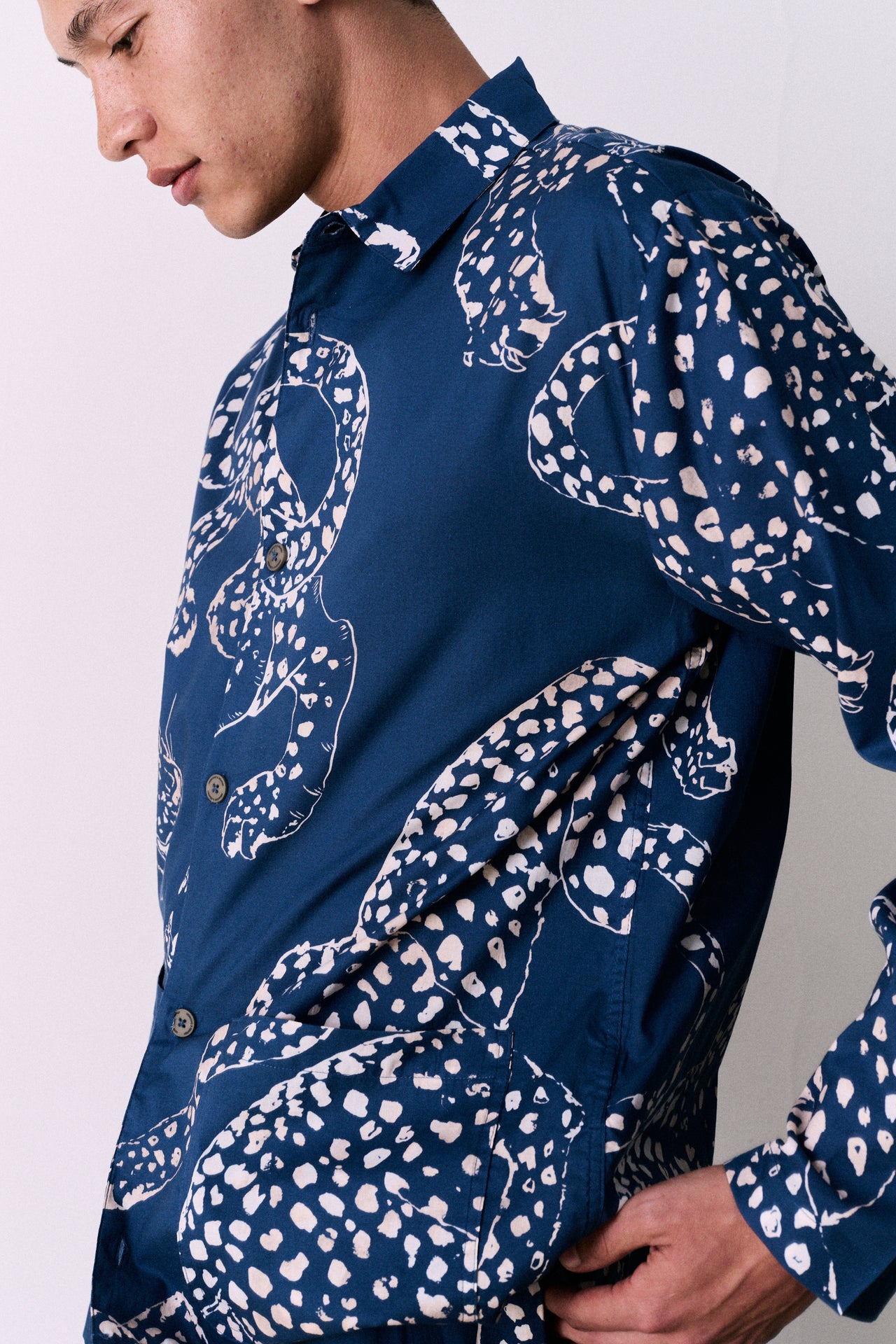 Men’s Pocket Pyjama Set The Jag Print Blue