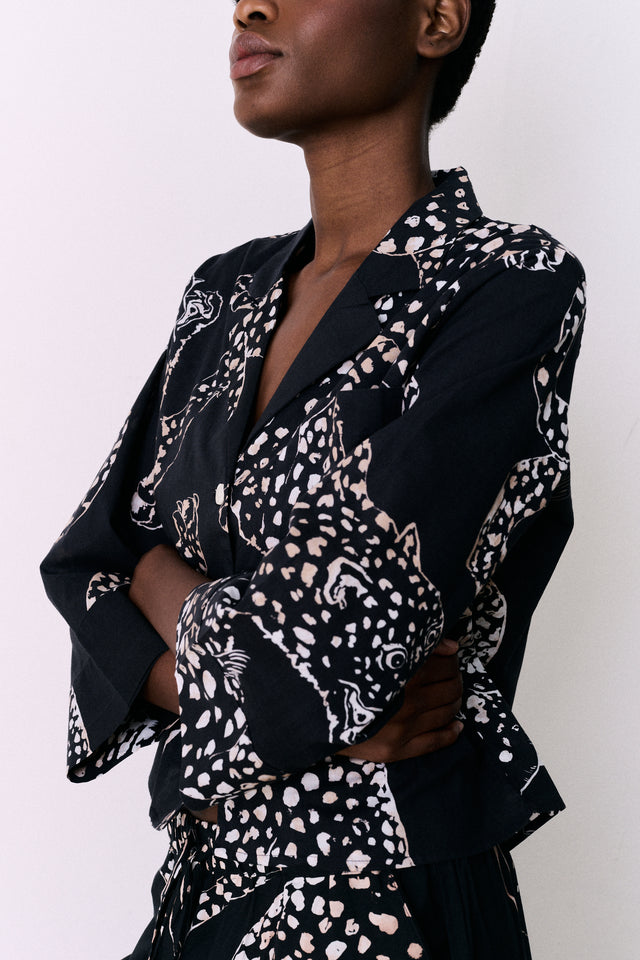Boxy Shirt The Jag Print Navy