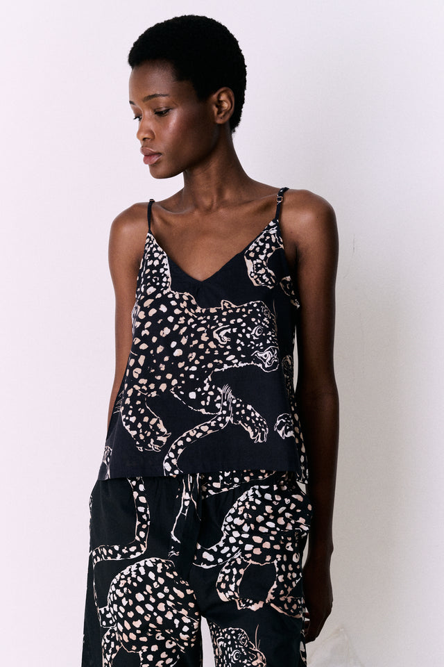 Cami Top The Jag Print Navy