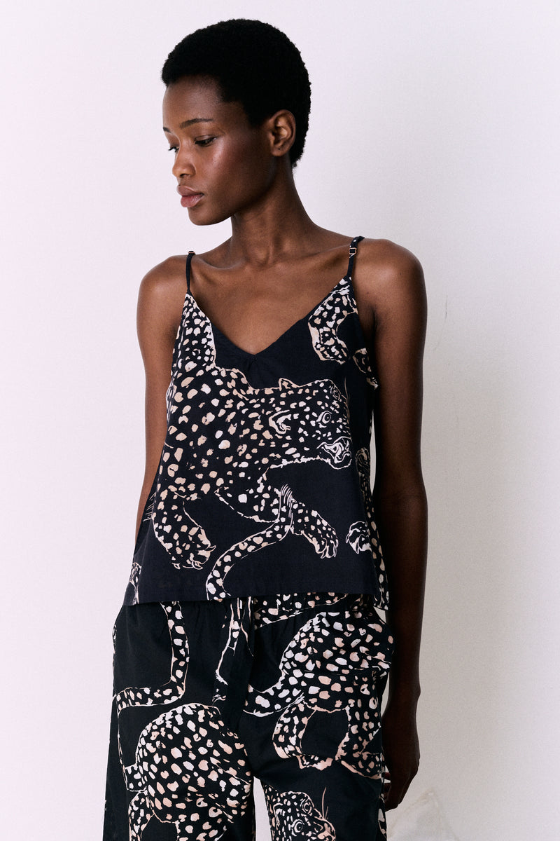 Cami Top The Jag Print Navy