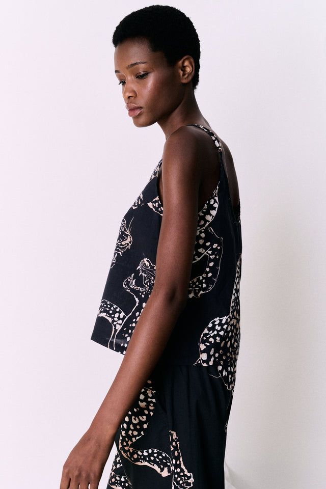 Cami Top The Jag Print Navy