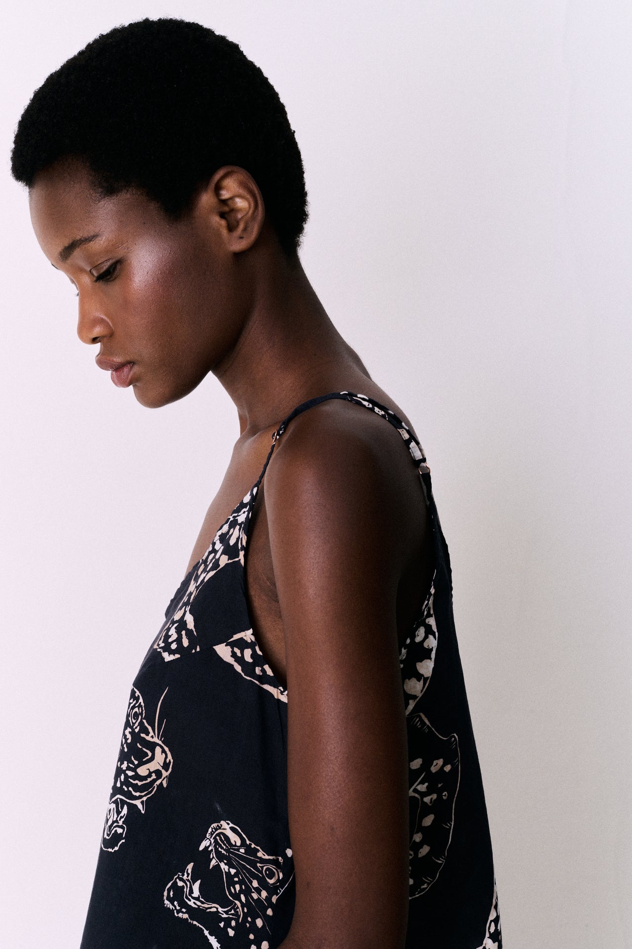 Cami Top and Wide Leg Trouser Set The Jag Print Navy