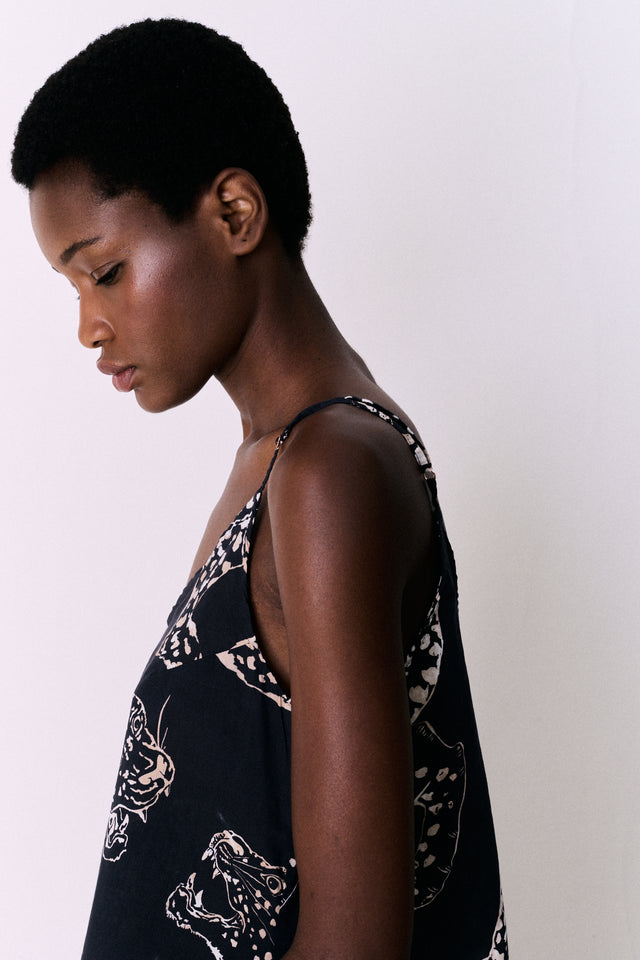 Cami Top The Jag Print Navy