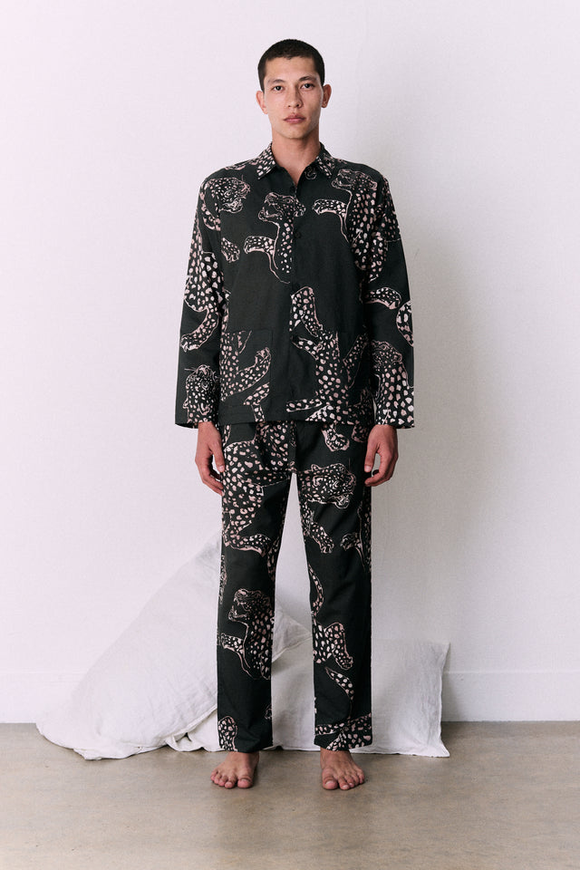 Men’s Pocket Pyjama Set The Jag Print Green