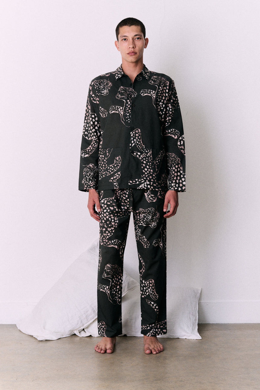 Men’s Pocket Pyjama Set The Jag Print Green