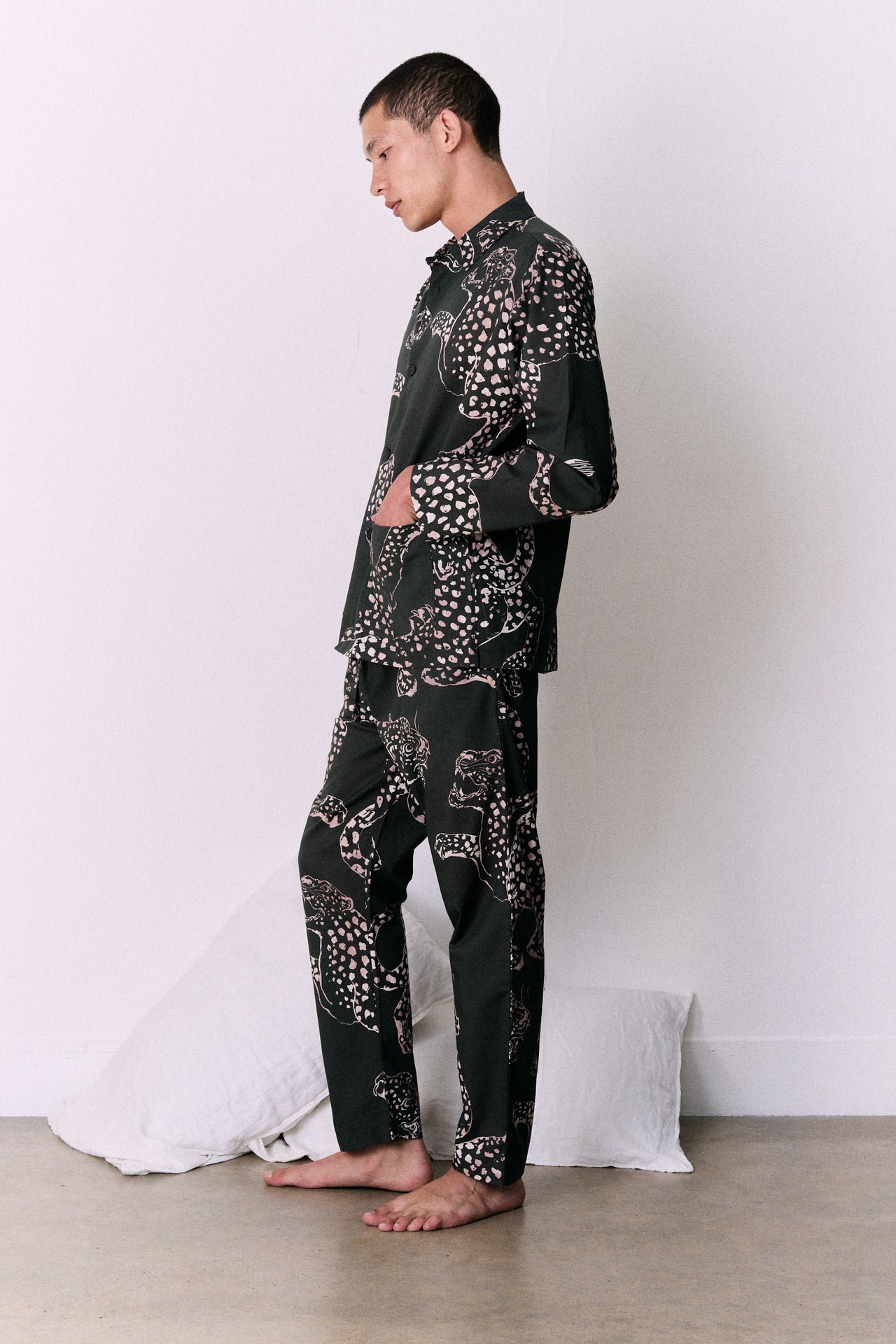 Men’s Pocket Pyjama Set The Jag Print Green