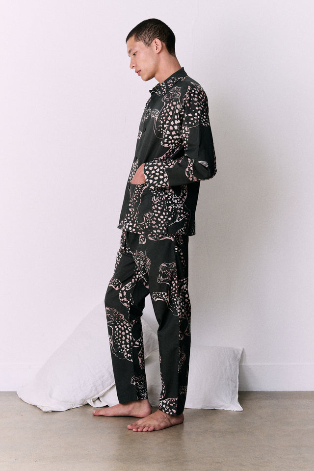 Men’s Pocket Pyjama Set The Jag Print Green