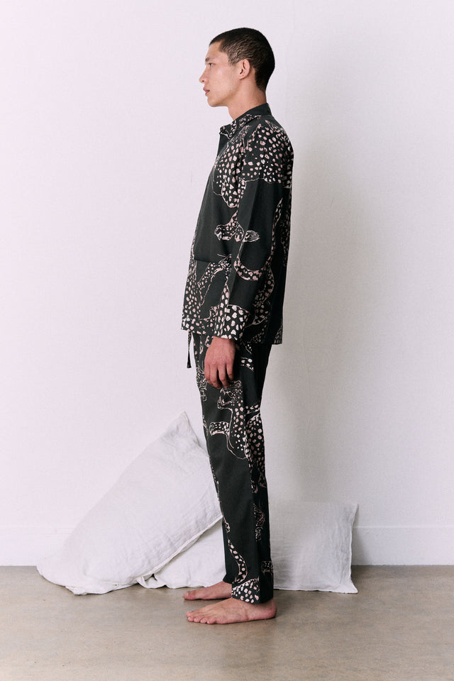 Men’s Pocket Pyjama Set The Jag Print Green