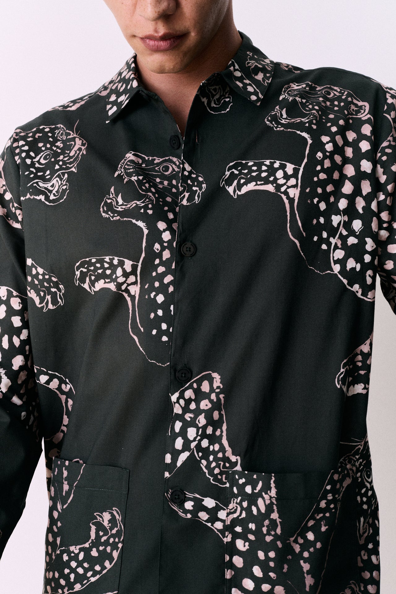 Men’s Pocket Pyjama Set The Jag Print Green