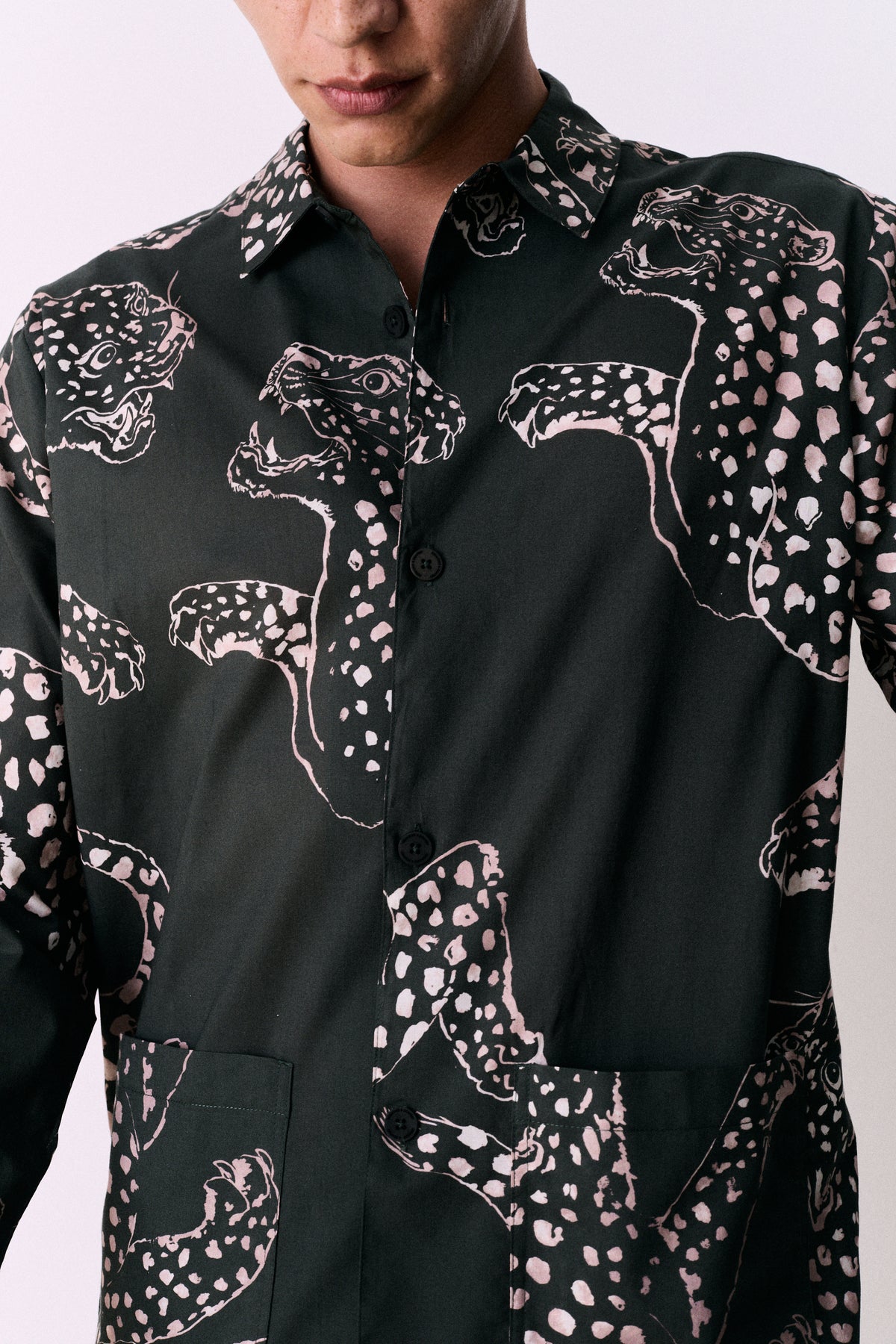 Men’s Pocket Pyjama Set The Jag Print Green
