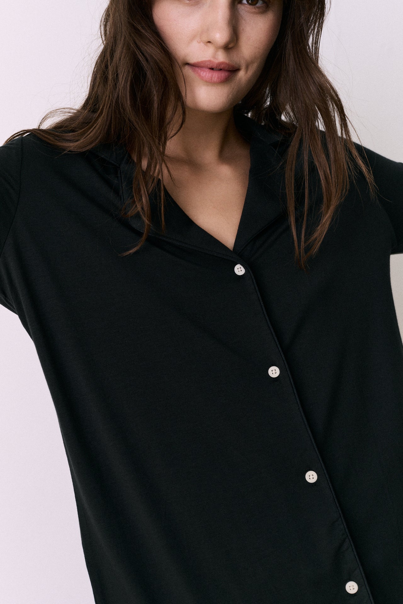 Lyocell Jersey Long Pyjama Set Graphite Black
