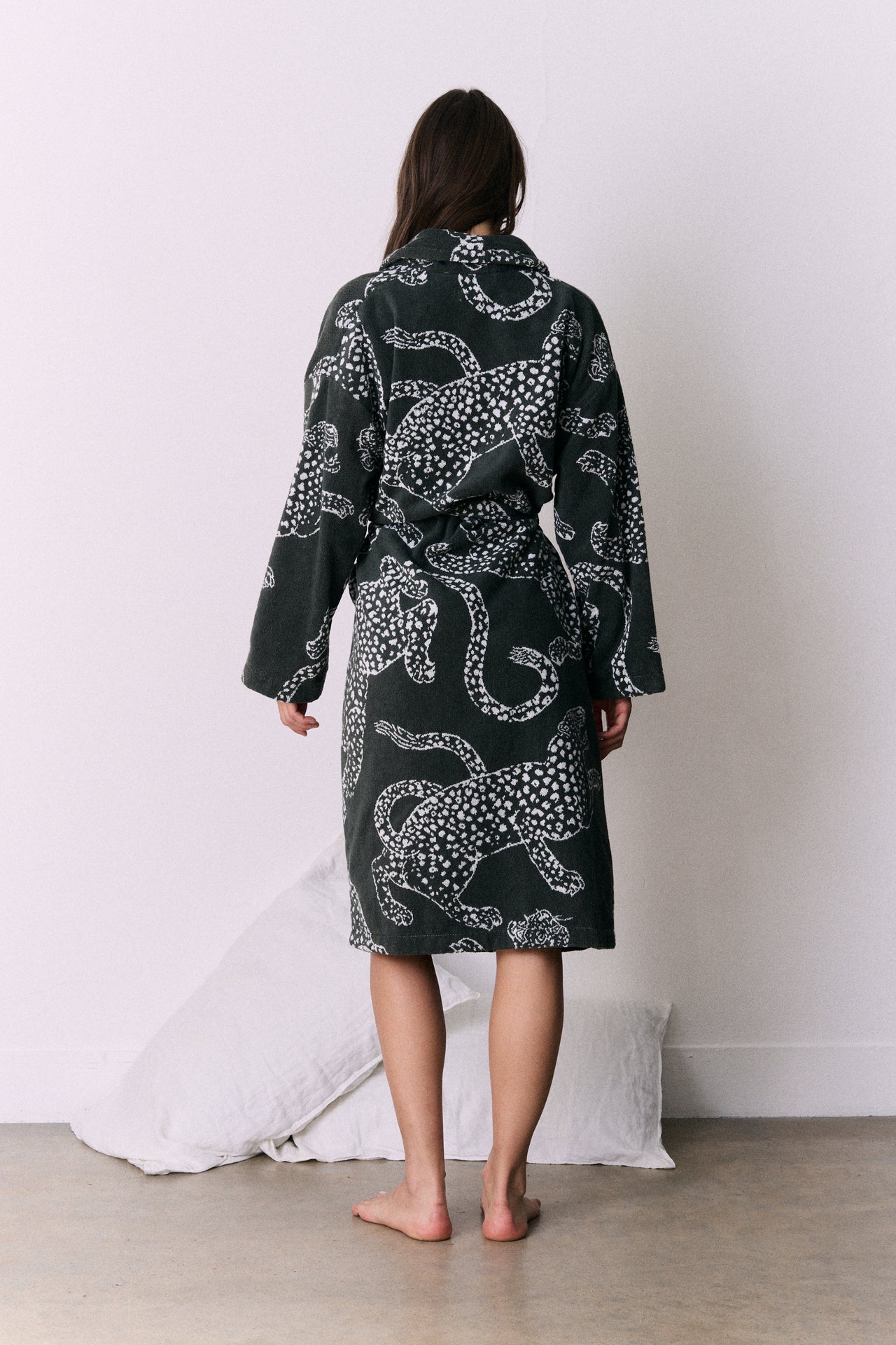 Unisex Towel Robe Jag Print Green