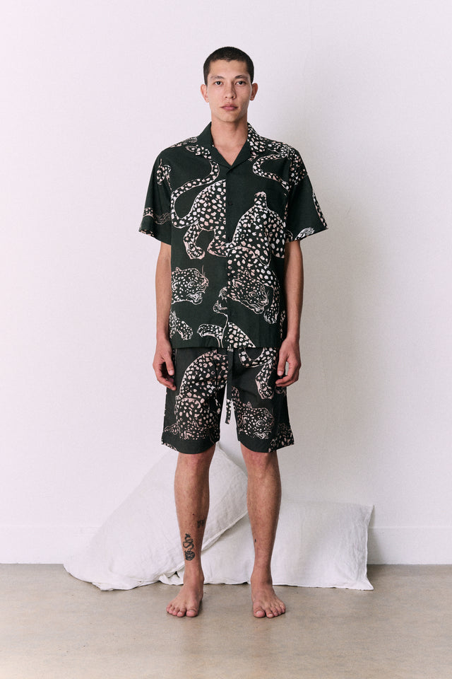 Men’s Cuban Pyjama Set The Jag Print Green