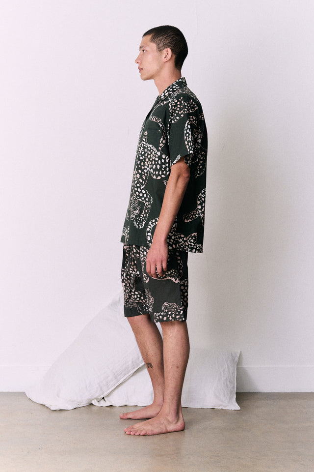 Men’s Cuban Pyjama Set The Jag Print Green