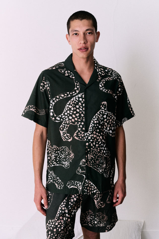 Men’s Pyjama Shorts The Jag Print Green