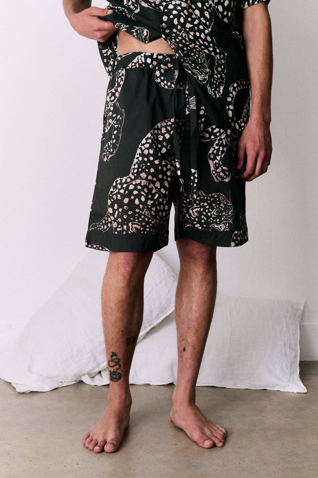 Men’s Pyjama Shorts The Jag Print Green