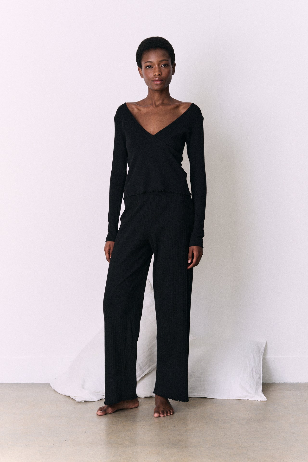 Pointelle Lounge Trousers Black