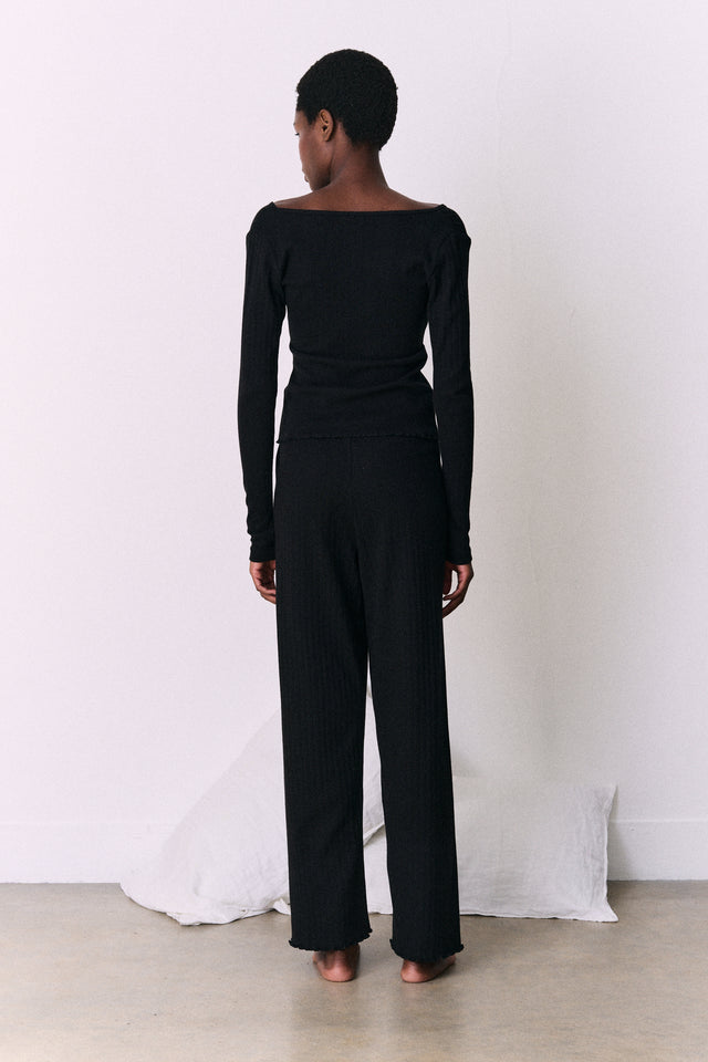 Pointelle Lounge Trousers Black