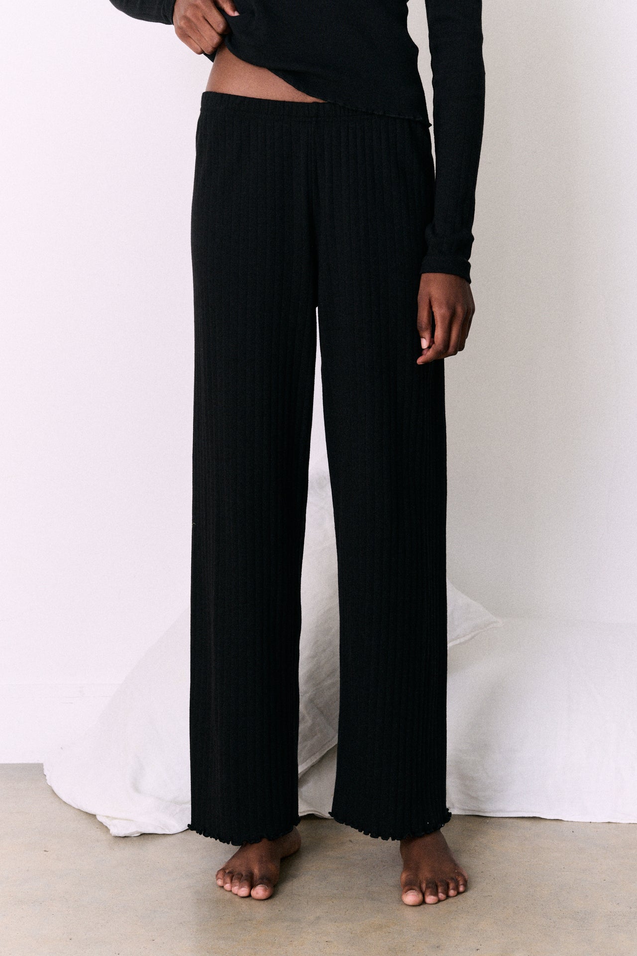 Pointelle Lounge Trousers Black