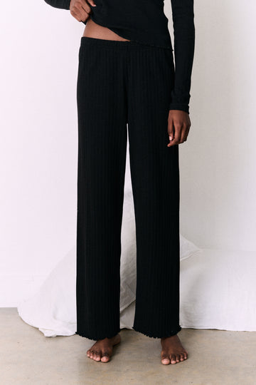 Pointelle Lounge Trousers Black