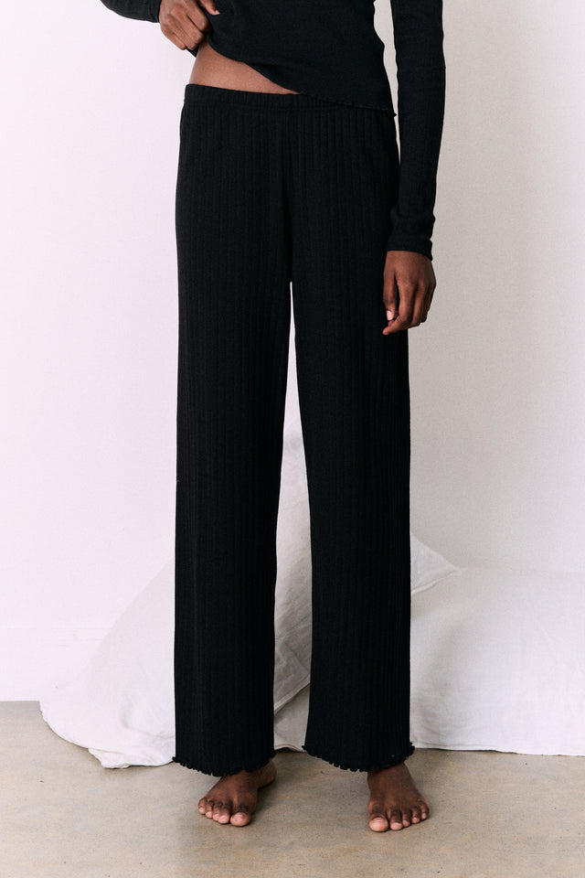 Pointelle Lounge Trousers Black