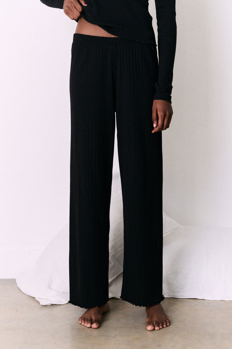 Pointelle Lounge Trousers Black