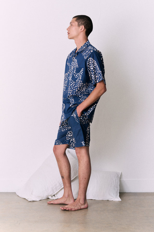 Men’s Cuban Pyjama Set The Jag Print Blue
