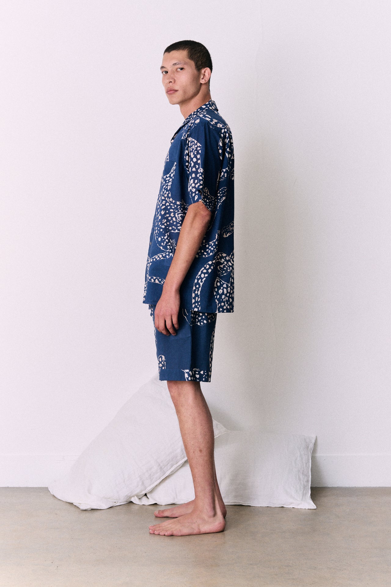 Men’s Cuban Pyjama Set The Jag Print Blue