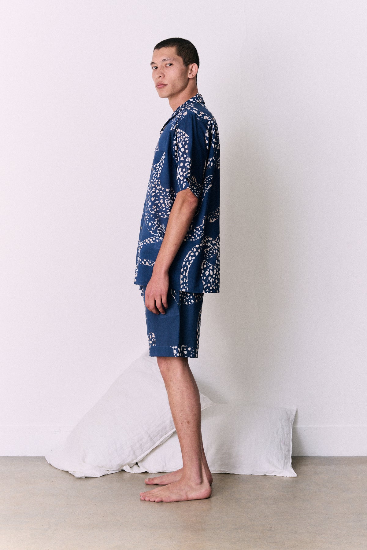 Men’s Cuban Pyjama Set The Jag Print Blue
