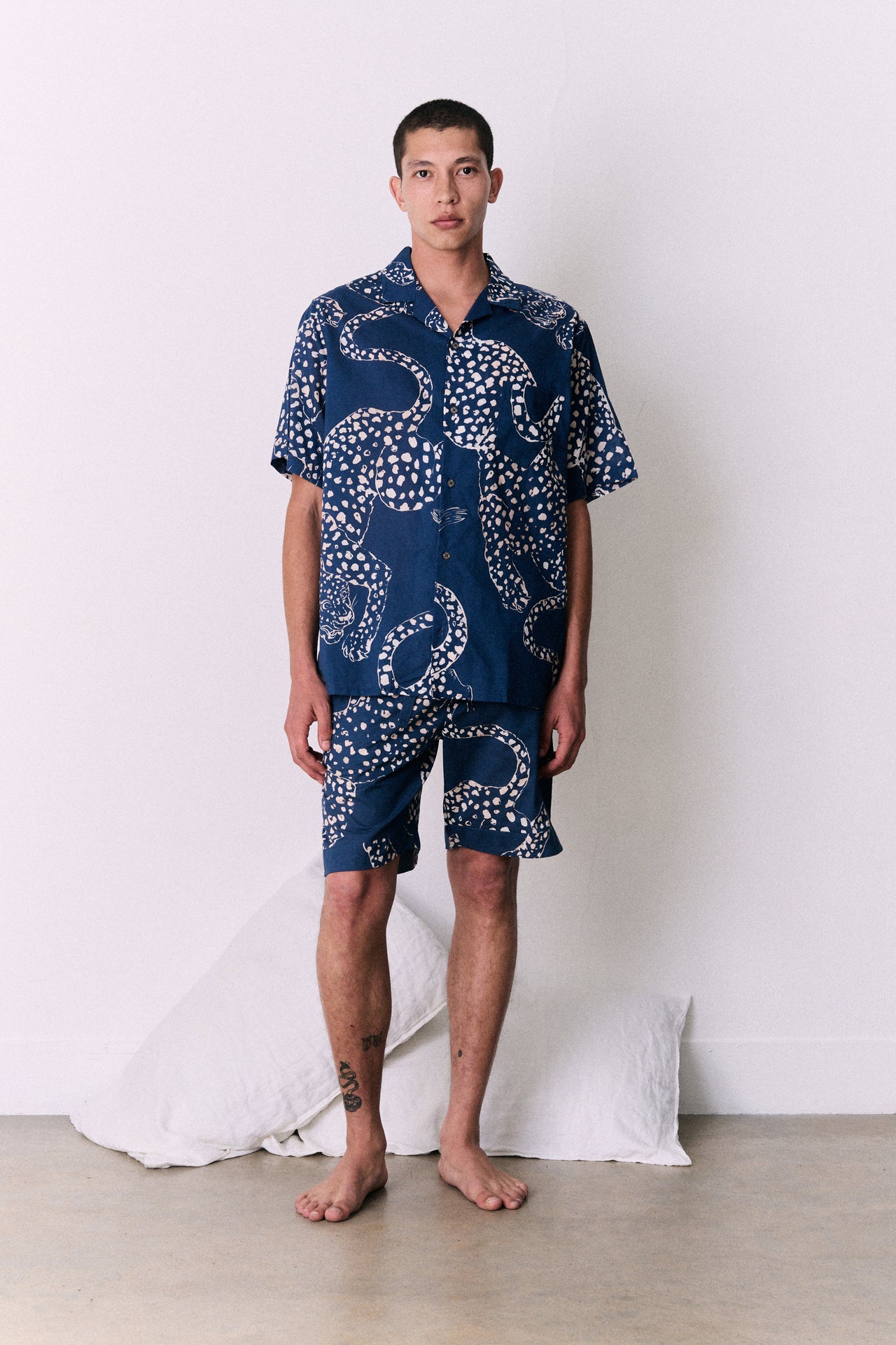Men’s Cuban Pyjama Set The Jag Print Blue
