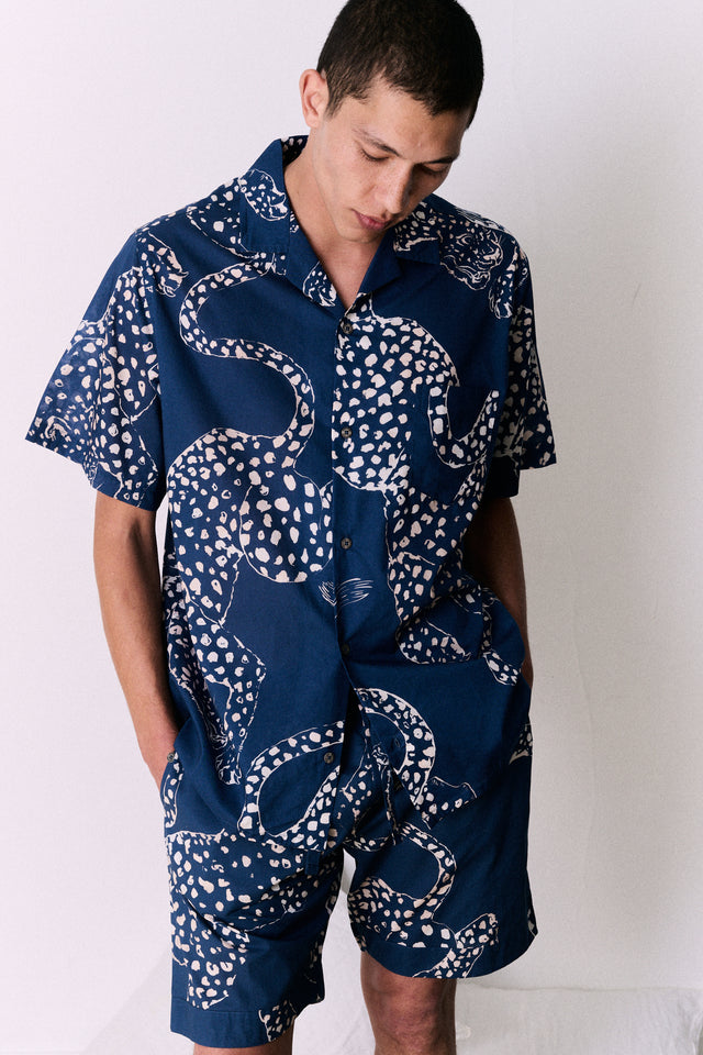 Men’s Pyjama Shorts The Jag Print Blue