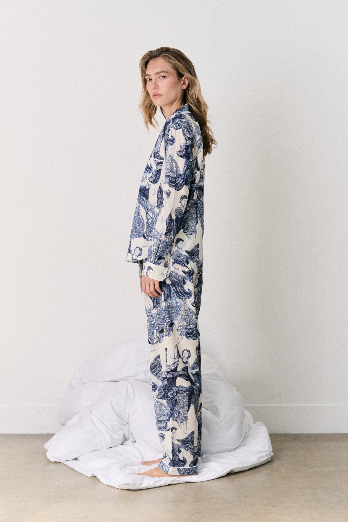 Long Set Flora Stripe Blue