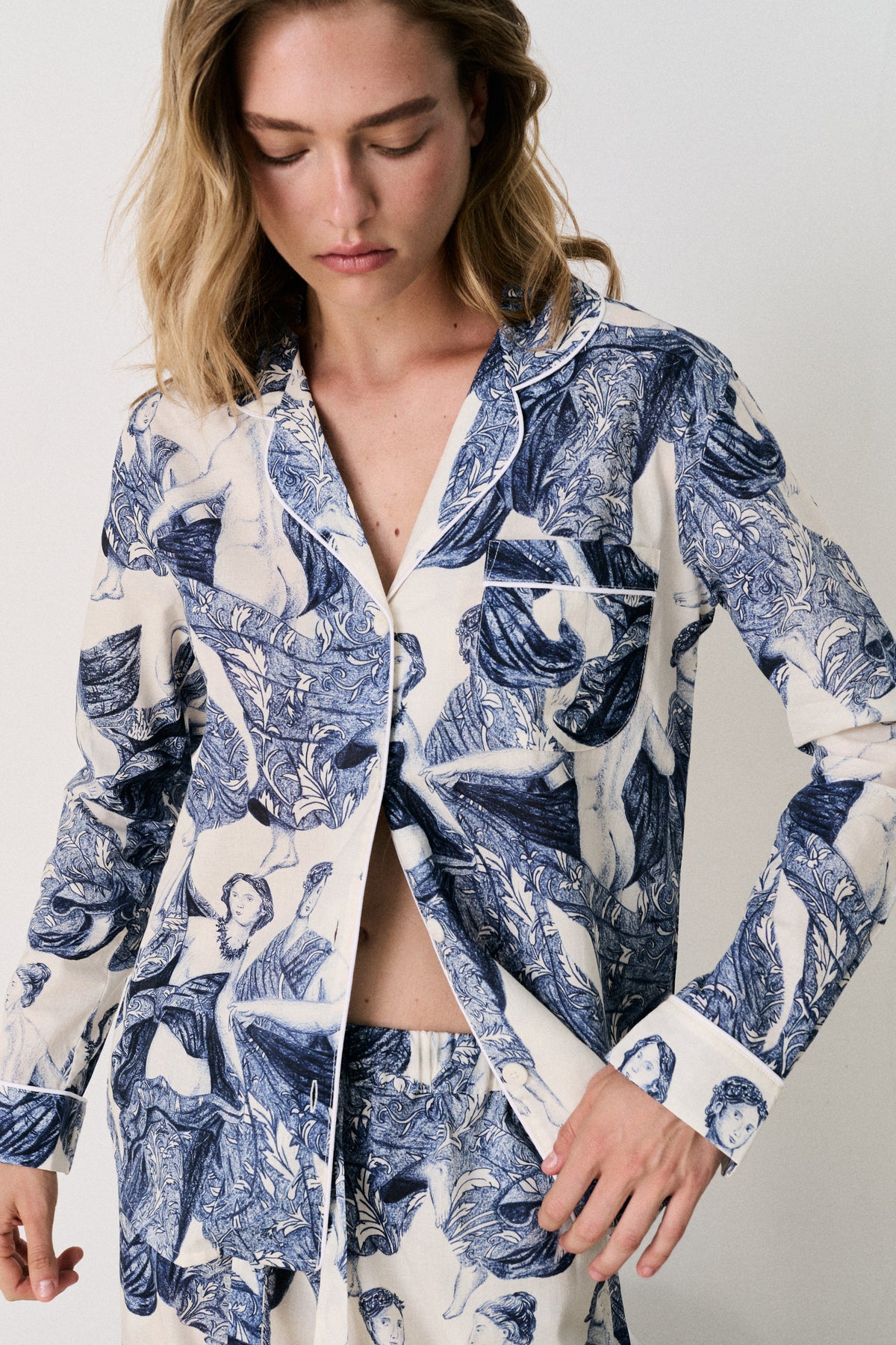 Long Set Flora Stripe Blue
