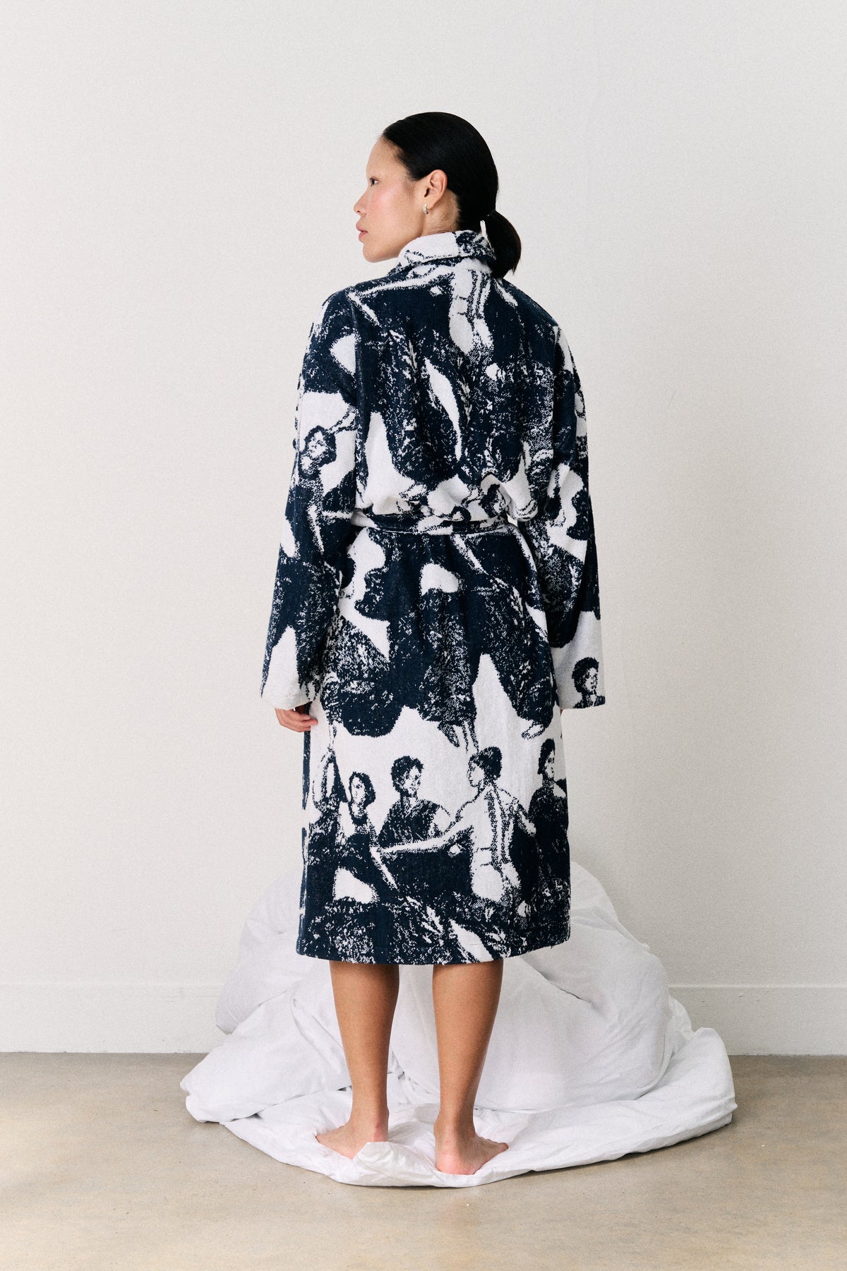 Unisex Towel Robe Flora Navy