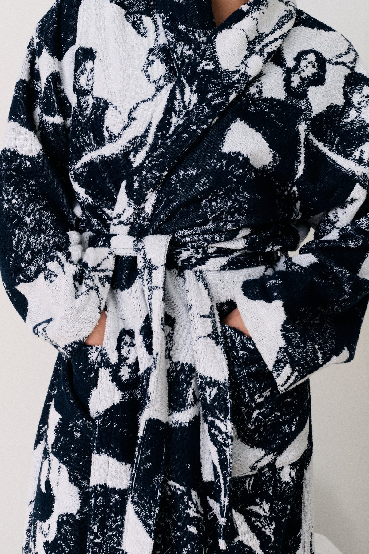Unisex Towel Robe Flora Navy