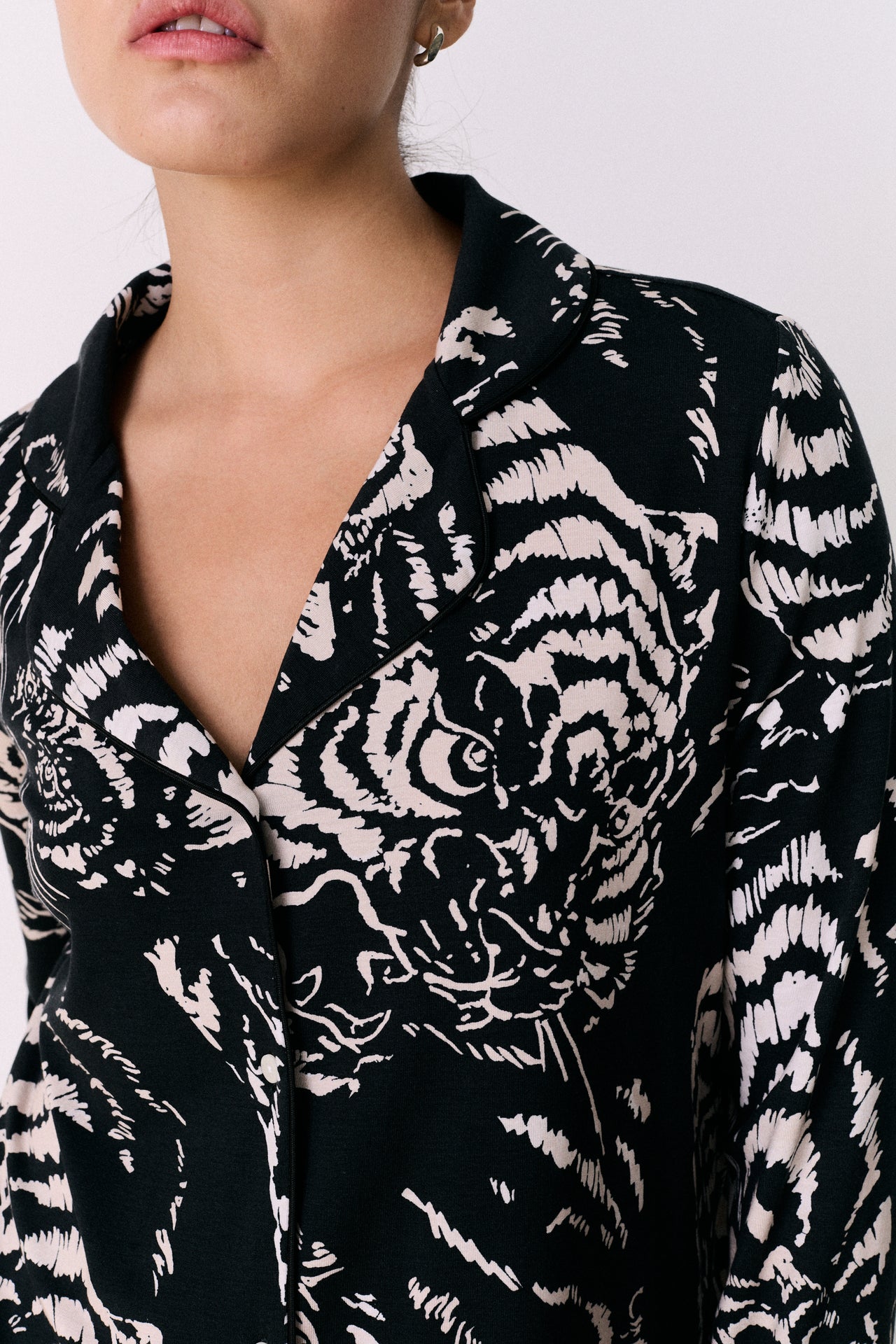 Lyocell Jersey Long Pyjama Set Tigress Graphite