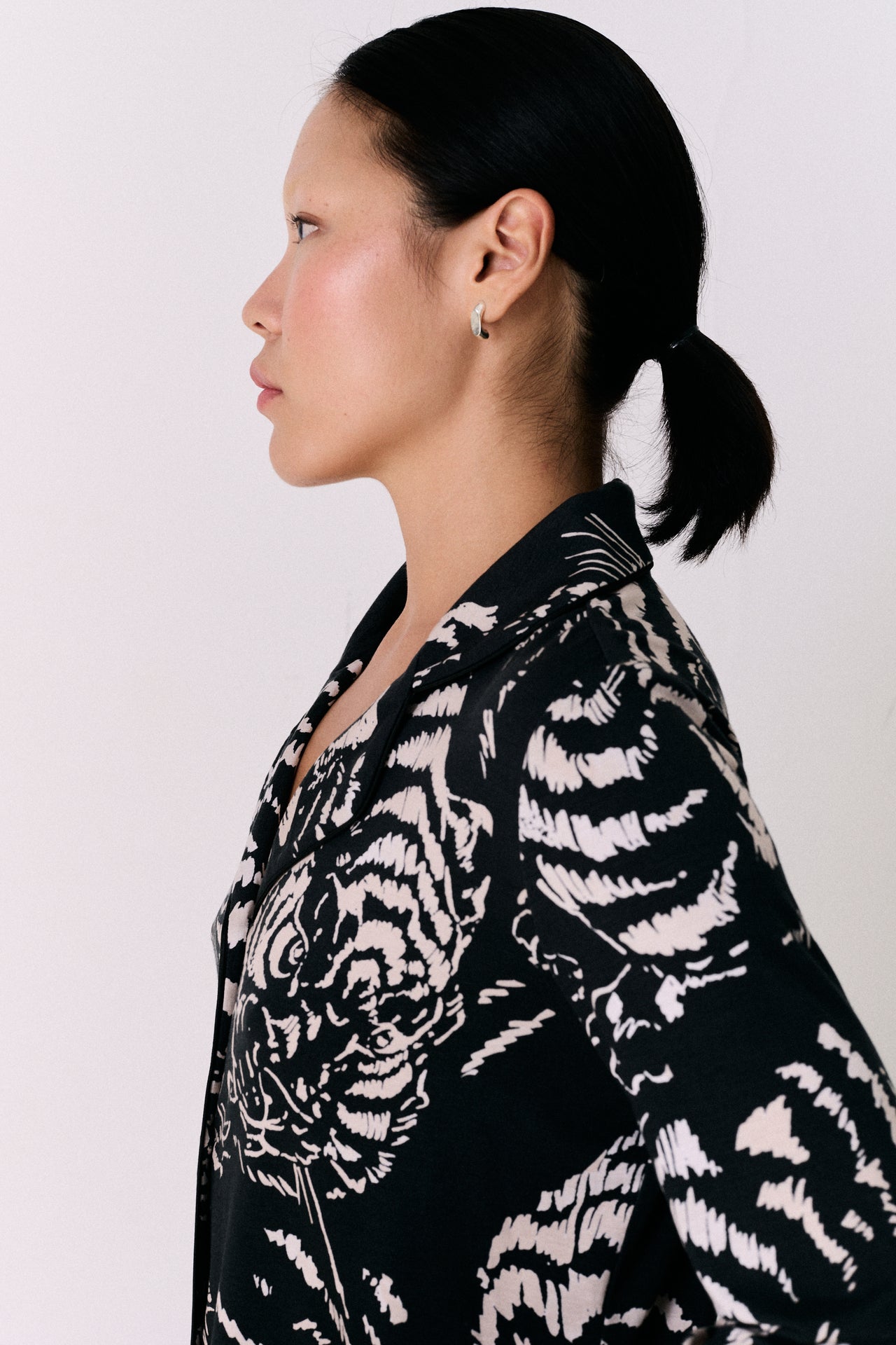 Lyocell Jersey Long Pyjama Set Tigress Graphite
