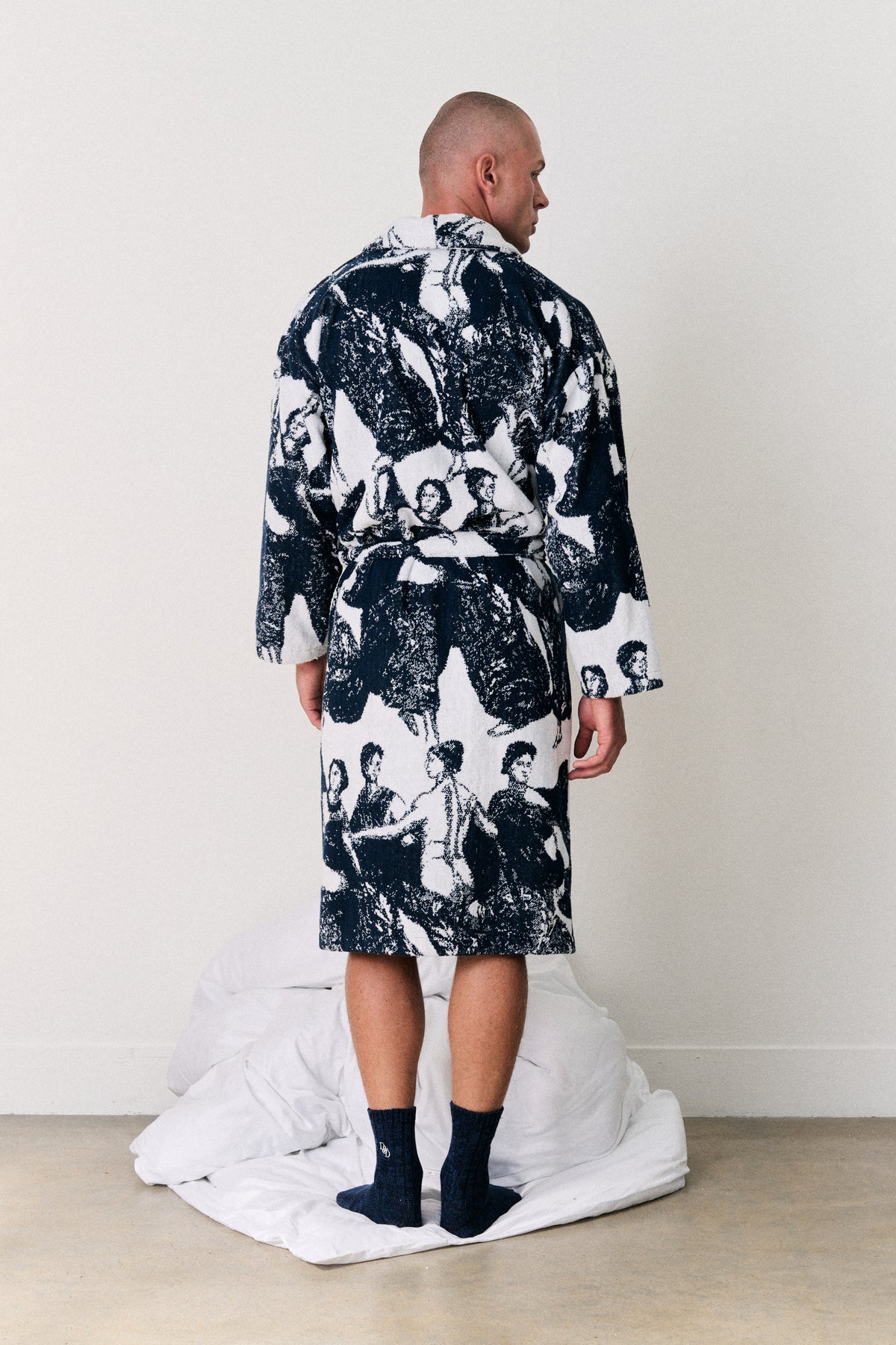 Unisex Towel Robe Flora Navy