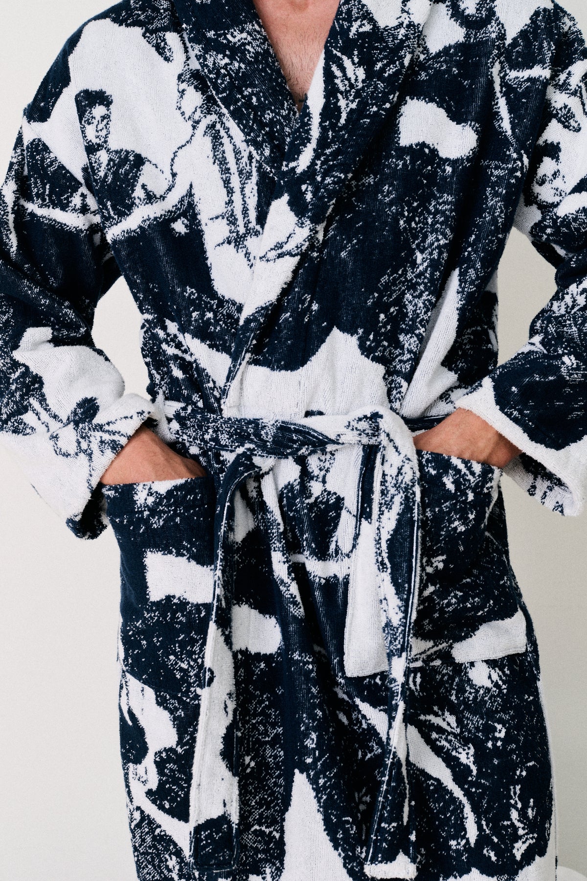 Unisex Towel Robe Flora Navy