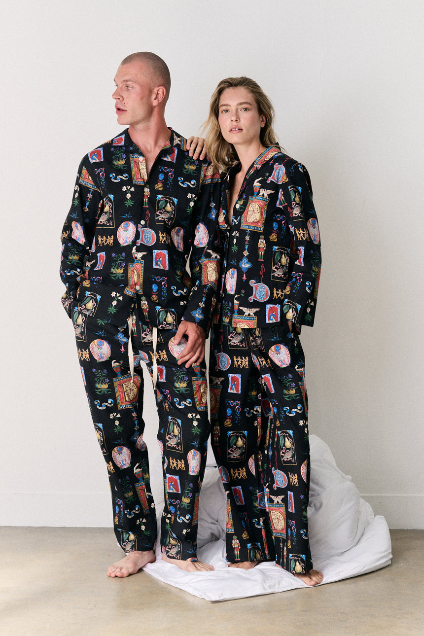 Mens 402 Long Set 12 Days of Christmas Navy