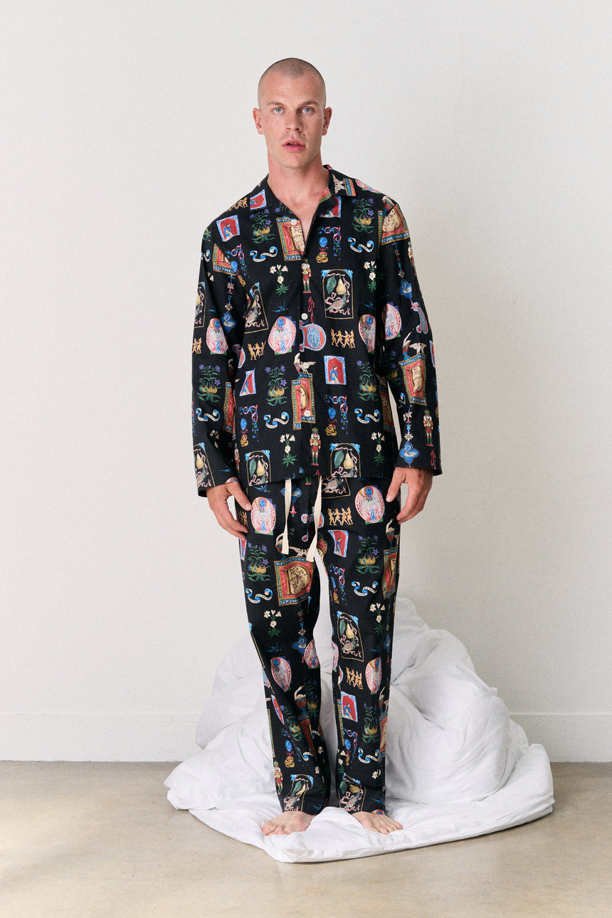Mens 402 Long Set 12 Days of Christmas Navy