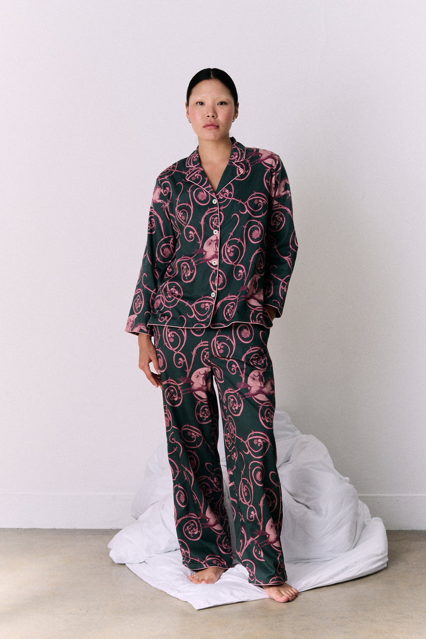 Womens Long Set Tales Green/Pink/Red
