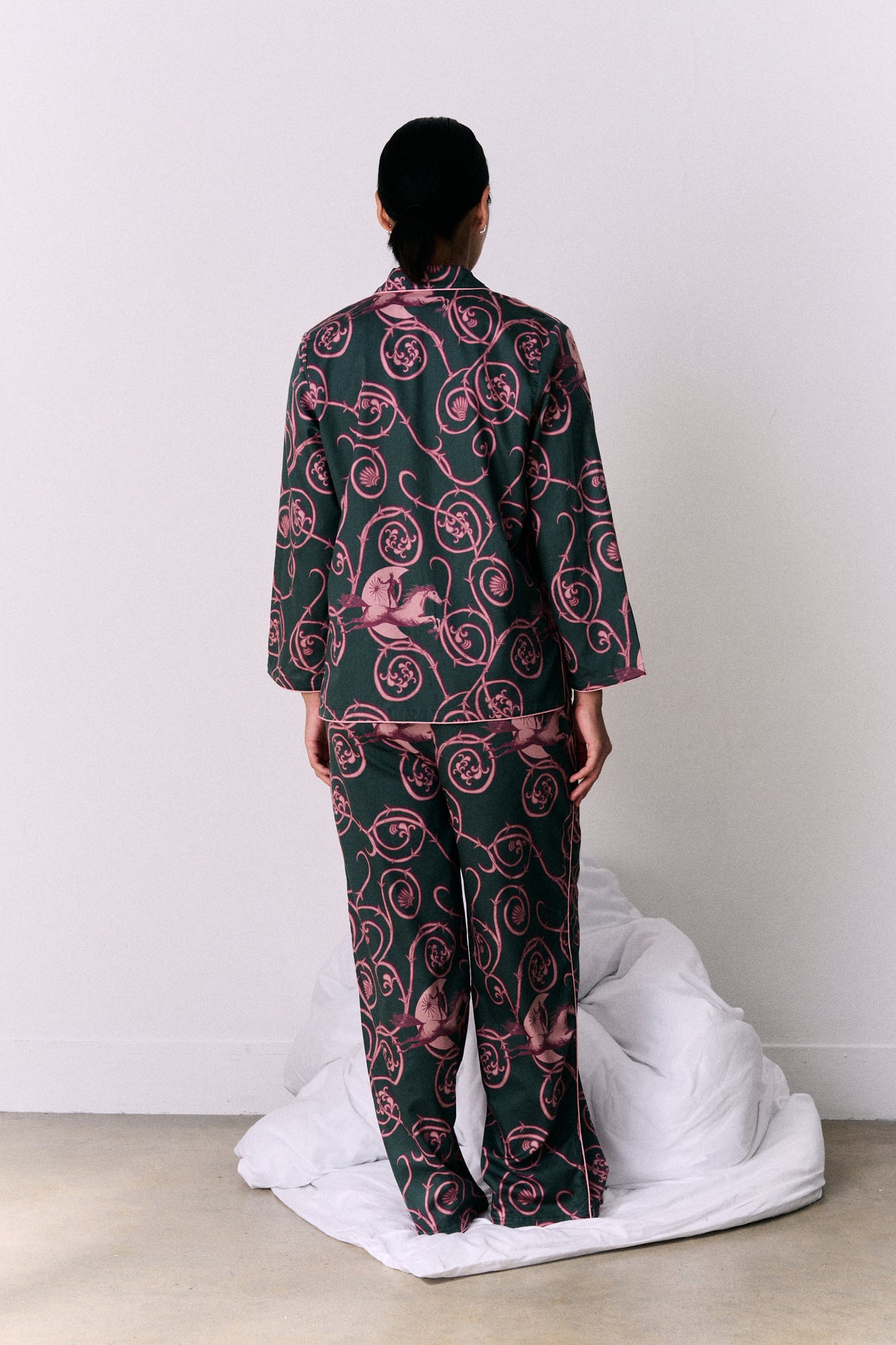 Womens Long Set Tales Green/Pink/Red