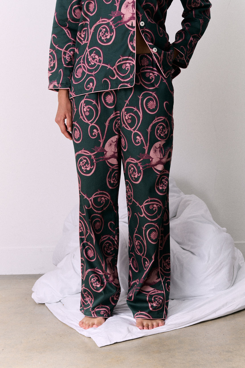 Womens Long Set Tales Green/Pink/Red