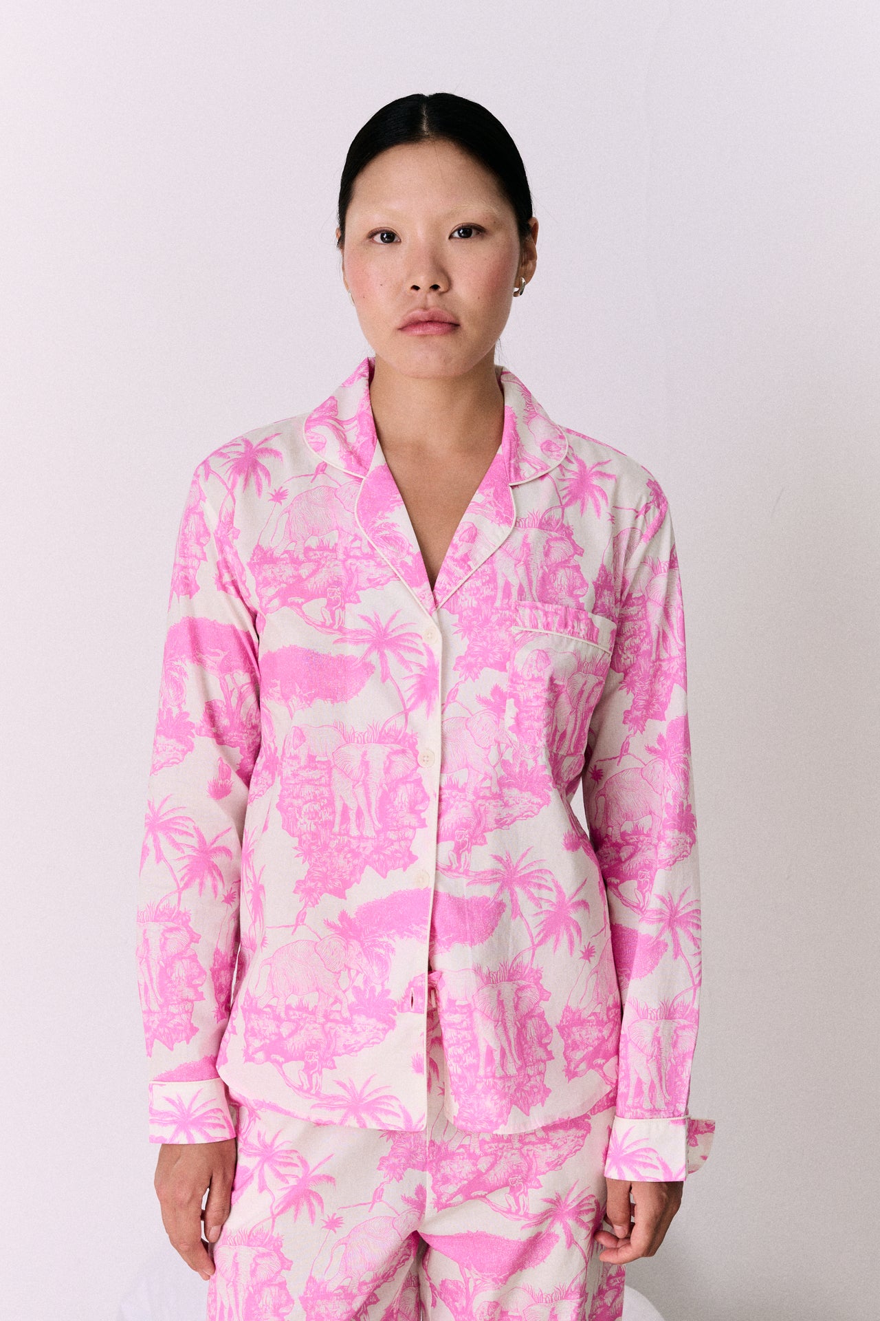 Long Pyjama Set Loxodonta Print Pink