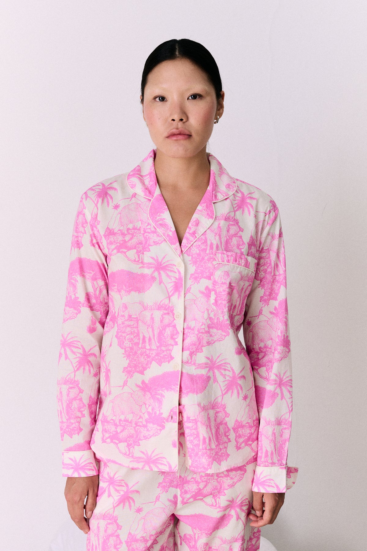 Long Pyjama Set Loxodonta Print Pink